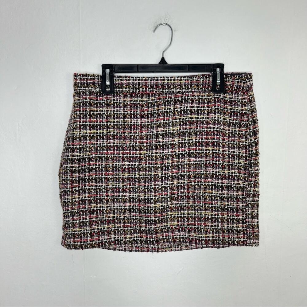 J. Crew Factory Winter Tinsel Plaid Mini Skirt Size 10